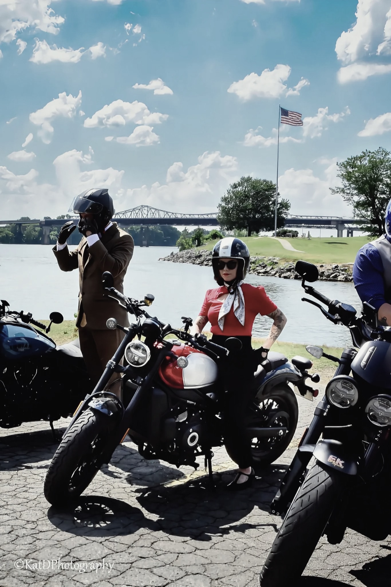 Distinguished Gentleman's Ride — riders by the waterfront