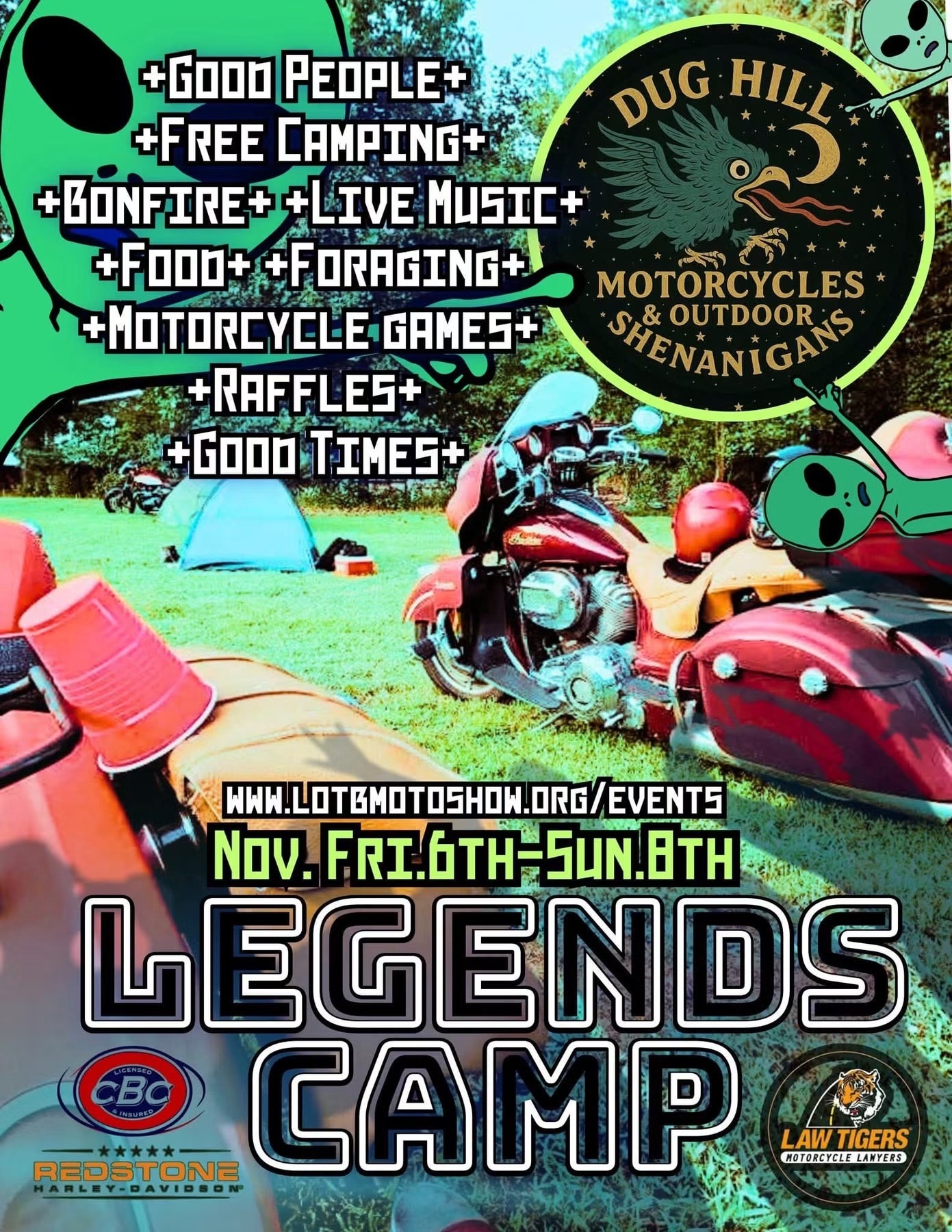 Legends Camp — Nov. Fri. 6th–Sun. 8th — Dug Hill Motorcycles & Outdoor Shenanigans
